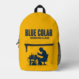 Sac À Dos Imprimé Collier bleu Classe de travail Soudage Fierté