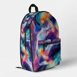 Sac À Dos Imprimé Colorful glittery agate texture tourbillonnant   m