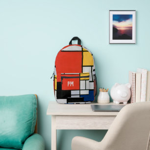 Sac À Dos Imprimé Composition Abstraite Vintage de Piet Mondrian