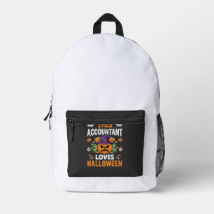 Sac À Dos Imprimé Comptable Aime Halloween Citrouille Comptable Desi