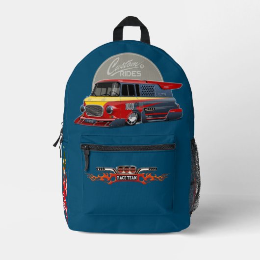 Sac À Dos Imprimé Concept de van de course rétro customisé (Recto)