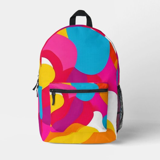 Sac À Dos Imprimé Conception abstraite dans les couleurs dynamiques (Recto)