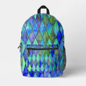 Sac À Dos Imprimé Conception Blue Diamant (Recto)