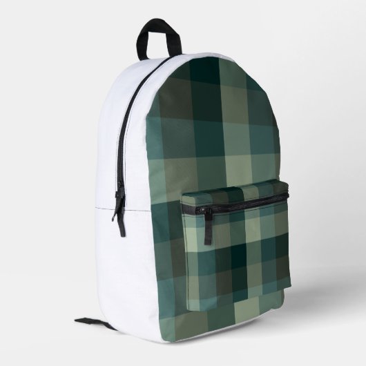 Sac À Dos Imprimé Conception carreaux vichy vert gingham (Coin arrière gauche)