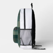 Sac À Dos Imprimé Conception carreaux vichy vert gingham (Droite)