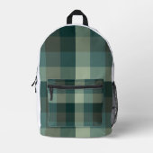 Sac À Dos Imprimé Conception carreaux vichy vert gingham (Recto)