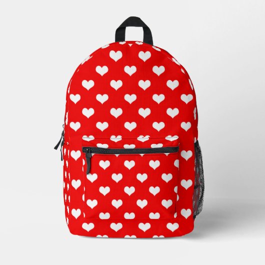 Sac À Dos Imprimé Conception d'amour de cœur rouge (Recto)
