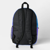 Sac À Dos Imprimé Conception de Contour Violet à Indigo brossé (Verso)