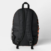 Sac À Dos Imprimé Conception de diamant en argyle orange noir blanc (Verso)