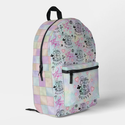 Sac À Dos Imprimé Conception de fête d'anniversaire de fille Couleur (Coin arrière gauche)