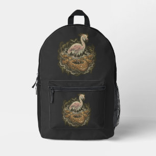 Sac À Dos Imprimé Conception de flamant rose effrayant vintage pour