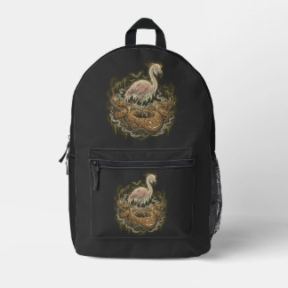 Sac À Dos Imprimé Conception de flamant rose effrayant vintage pour
