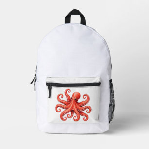 Sac À Dos Imprimé Conception de la vie marine de l'océan pieuvre