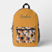 Sac À Dos Imprimé Conception de l'aquarelle de tournesol (Recto)