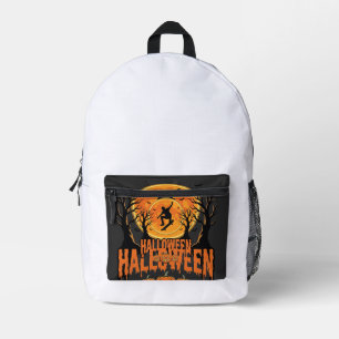 Sac À Dos Imprimé Conception de Lune de Skateboard Halloween Hallowe