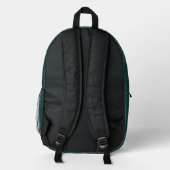 Sac À Dos Imprimé Conception de mandala à feuilles sarcelles sur fon (Verso)