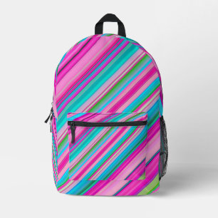 Sac À Dos Imprimé Conception de motif à rayures arc-en-ciel vibrant