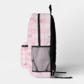 Sac À Dos Imprimé Conception de nom de script à nœud cerise en vichy (Droite)