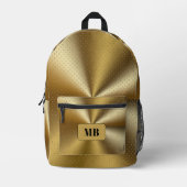 Sac À Dos Imprimé Conception de sequins métalliques dorés Luxe (Recto)