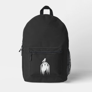 Sac À Dos Imprimé Conception de silhouette de tombe de corbeau Hallo