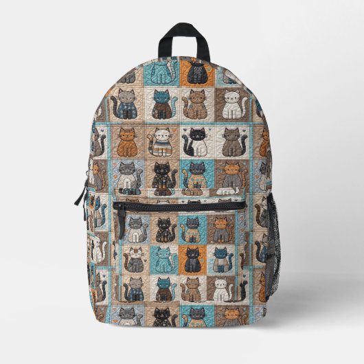 Sac À Dos Imprimé Conception de surface composée de chats (Recto)