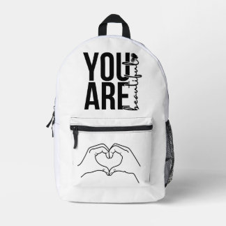 Sac À Dos Imprimé Conception de typographie « Belle » minimaliste –