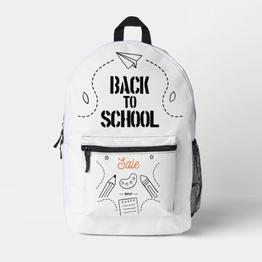 Sac À Dos Imprimé Conception de typographie de rentrée scolaire (Recto)