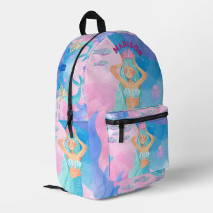Sac À Dos Imprimé Conception girly avec une sirène mignonne rose et
