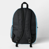 Sac À Dos Imprimé Conception personnalisée de nom de monogramme bleu (Verso)