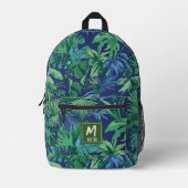 Sac À Dos Imprimé Conception personnalisée moderne Tropical Leaf Blu (Recto)