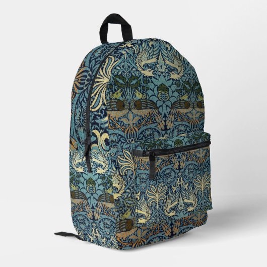Sac À Dos Imprimé Conception tissée de paon et de dragon de William (Coin arrière gauche)