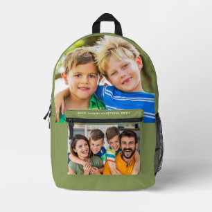 Sac À Dos Imprimé Concevez votre propre 2 famille Photo Collage Sage