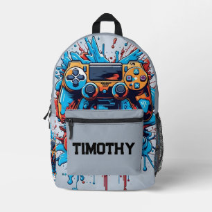 Sac À Dos Imprimé Contrôleur de jeu avec Paint Splatz Personnalisé