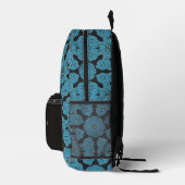 Sac À Dos Imprimé Cool Blue Mandala Motif Monogrammes Initiales (Droite)