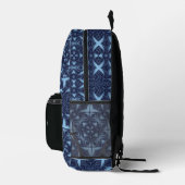 Sac À Dos Imprimé Cool Blue Mandala Motif Monogrammes Initiales (Droite)