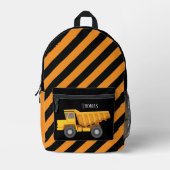 Sac À Dos Imprimé Cool boys Construction dumtruck ajouter nom (Recto)