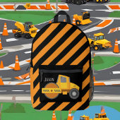 Sac À Dos Imprimé Cool boys Construction paveur camion ajouter le no