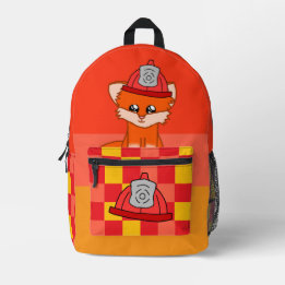 Sac À Dos Imprimé Cool Firefighter & Fox Themed Backpack