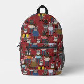 Sac À Dos Imprimé Cool Hipster Motif de chat (Recto)