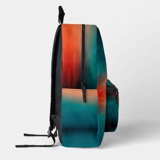 Sac À Dos Imprimé Cool moderne Sunset Gradient Turquoise Vert Orange (Gauche)