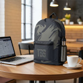 Sac À Dos Imprimé Cool monogramme Abstrait Gris de gravier