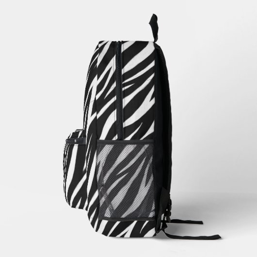 Sac À Dos Imprimé Cool noir et blanc Motif Zebra Imprimer Monogramme (Droite)