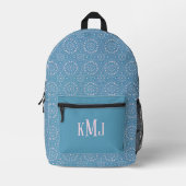 Sac À Dos Imprimé Cool Pink and Blue Modern Monogram (Recto)