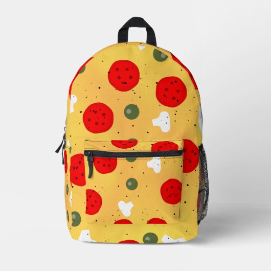 Sac À Dos Imprimé Cool plaisir pizza pepperoni champignon (Recto)