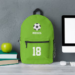 Sac À Dos Imprimé Cool Soccer thème personnalisé<br><div class="desc">Cool Soccer Thème Personnalisé Design Enfants.</div>