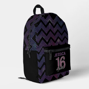 Sac À Dos Imprimé Cool Sweet 16 avec Motif ZigZag violet