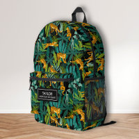 Cool Tigre Jungle Animal, Nom personnalisé Texte