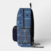 Sac À Dos Imprimé Cool unique bleu Mandala Motif Monogrammes Initial (Droite)