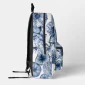 Sac À Dos Imprimé Coquillages bleus et blancs Design côtier (Gauche)
