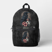 Sac À Dos Imprimé Corbeau noir (Recto)